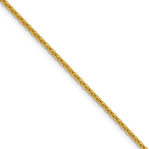 1.95mm 14k Yellow Gold Polished Flat Cable Chain Necklace 24 Inch